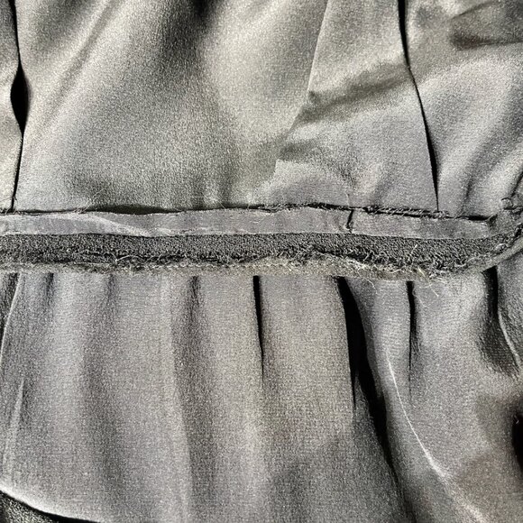 Galanos Vintage Blue and Black Long Puff Sleeve Turtleneck Party Dress Size XS - Picture 11 of 13